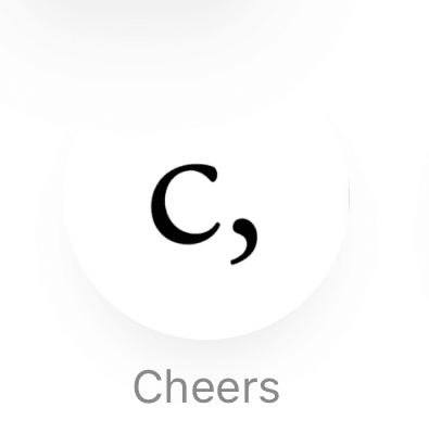 The Cheers contact card in iMessage